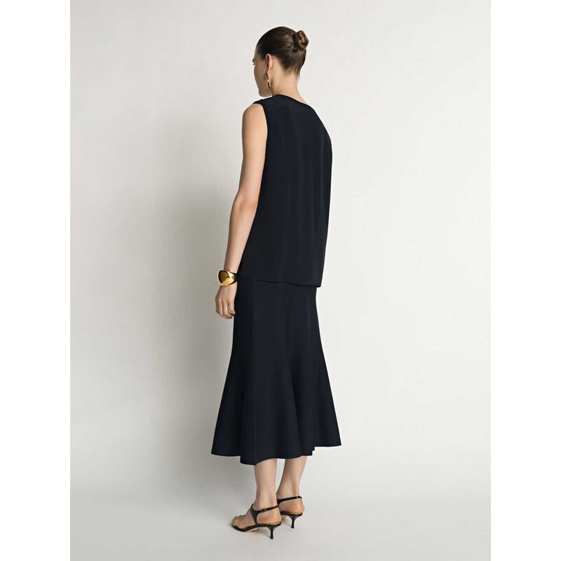 Veronika Maine Silk Rib Trim Tank image number 8